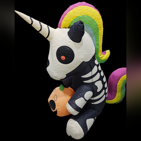 Joie Domi Other - 5 FT Halloween Inflatable Unicorn Skeleton Decor Outdoor, Blow Up Decorations